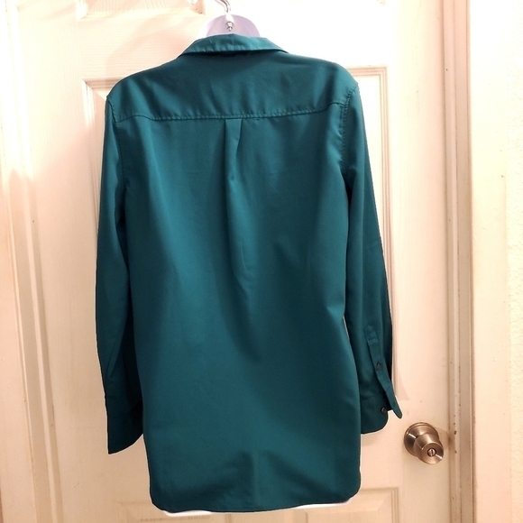 Banana Republic button down blouse l/s teal - Picture 2 of 8